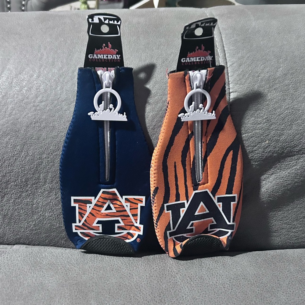2 NEW Auburn University Tigers Collegiate Licensed Bottle Koozie Cooler HG102